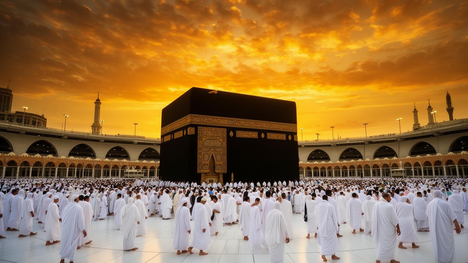 The Holy Kaaba at sunset